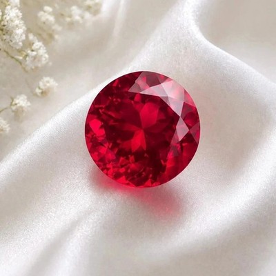 GIE Certified 9.33 Ct Natural Flawless Red Ruby Round Cut Loose Gemstone Burma