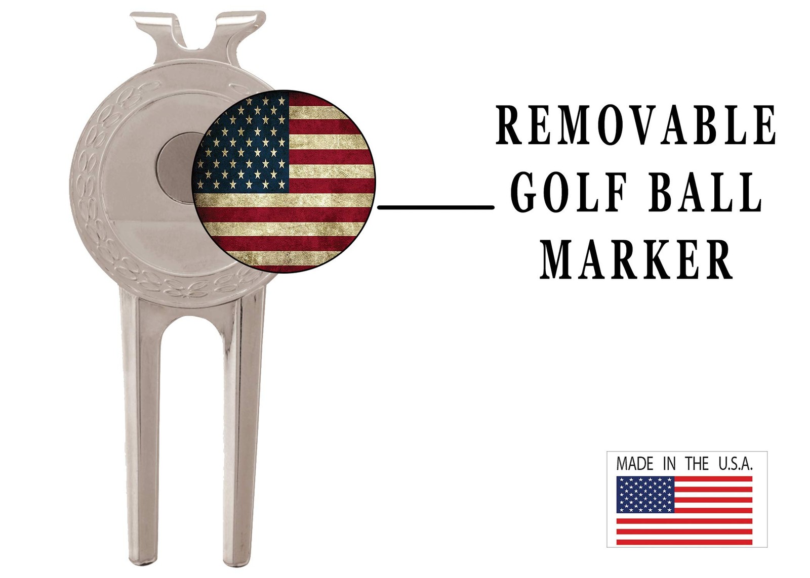 Rogue River Tactical Patriotic USA Flag Golf Divot Tool Golf Ball Marker Unit...