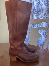 Vintage FRYE Campus Tall Boots 6505 Leather Dark Red brown Women 6B Made in USA