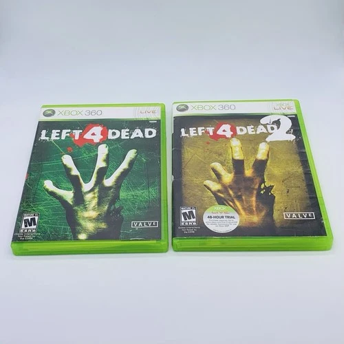 Lot of 2 Left 4 Dead 1 and 2 Xbox 360 Complete with Manual and Insert CIB Tested