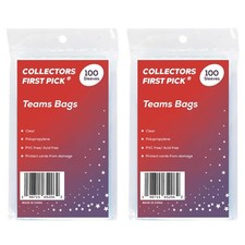 200 Team Bags 6 1/4 x 3 5/8 Resealable Sleeves Premium Penny Sleeves for Tr...