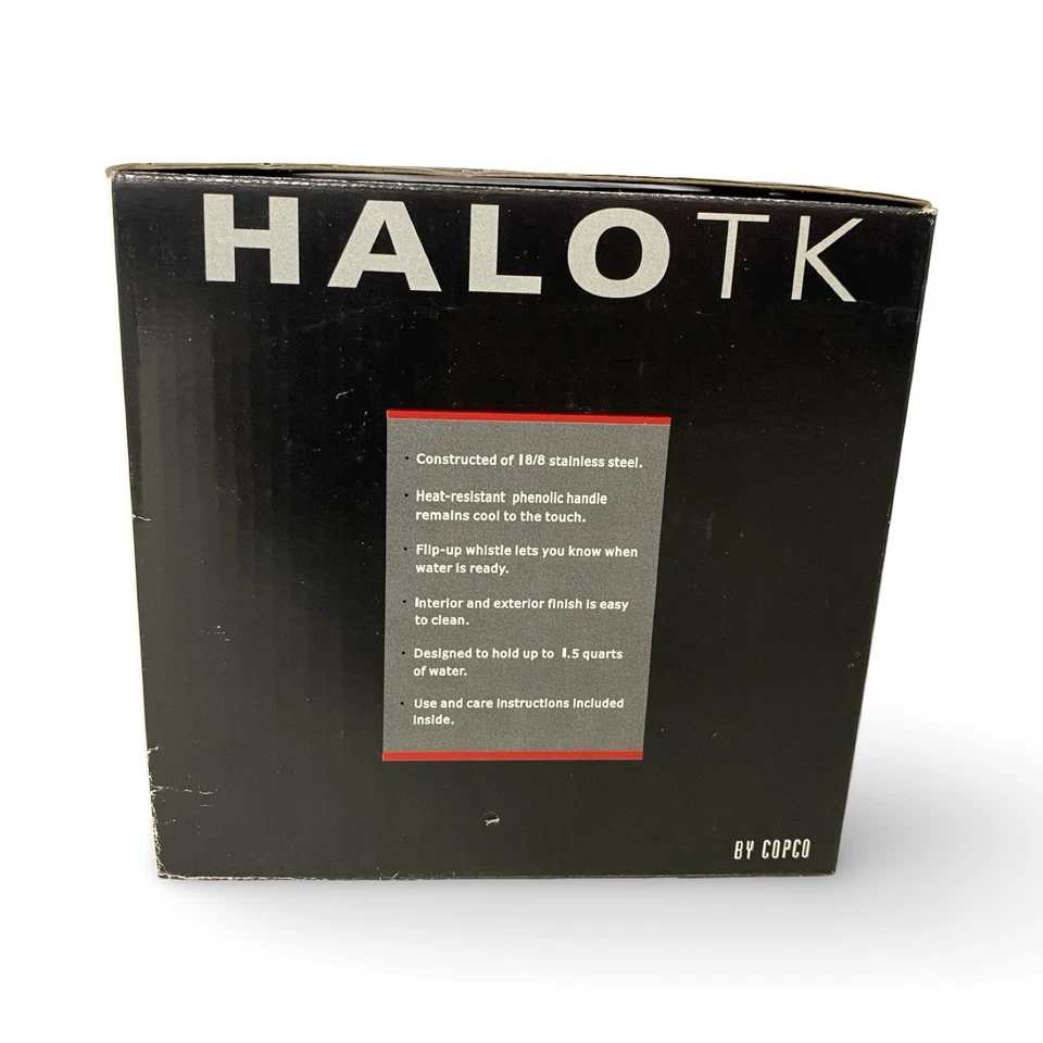 NUEVO COPCO Tetera Silbante Acero Inoxidable 1.5 Qt Mango Negro Foto 3 de 3