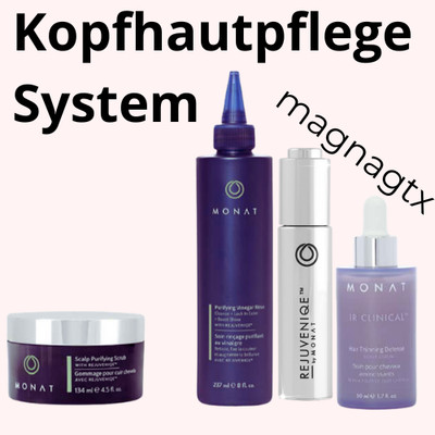 Monat Kopfhautpflege 4: Peeling, Essigspülung, Serum REJUVENIQE   starke Haare,
