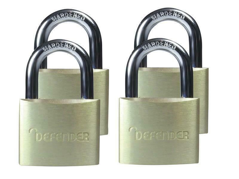 Defender Aluminium Padlock Keyed Alike Quad Pack 40Mm DEFDFAL4Q