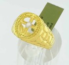 GENUINE DIAMOND CROSS RING 14K YELLOW GOLD PLATED (.925 Silver) - New With Tag — photo 2