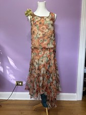 Vintage 30  s Chiffon Floral Dress - AS IS