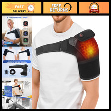 Cordless Heated Shoulder Wrap, 3 Heat Levels, Rechargeable Pain Relief Brace