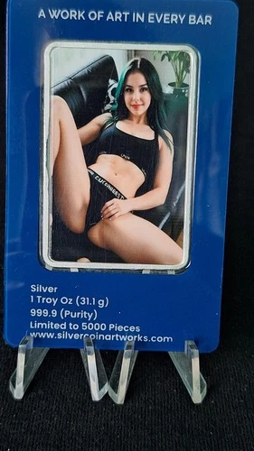 1 oz Fine Silver .999 colorized "Sexy and Naughty on the Sofa" art bar
