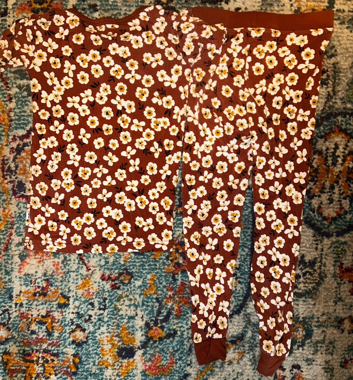 Little Sleepies Bamboo Two Piece Floral Pajama Set Size 4T Preowned.