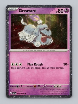 Greavard (Cosmos Holo) Common SV03: Obsidian Flames 100/197 NM