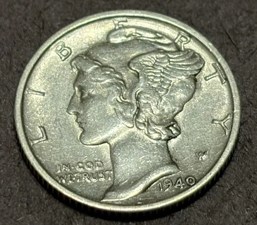 1940-S Mercury Dime - AU-UNC - 90% Silver