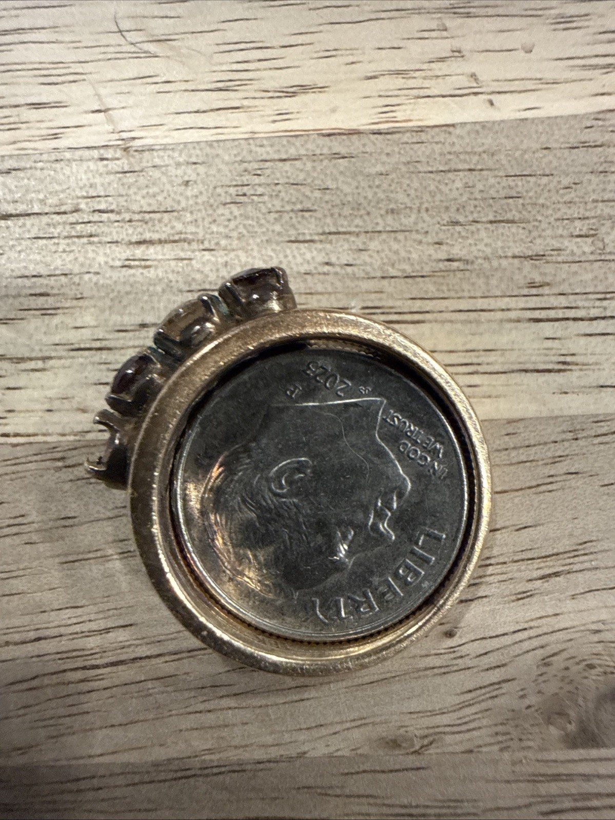 18k yellow gold ruby Ring, Missing Single Stone - image 9