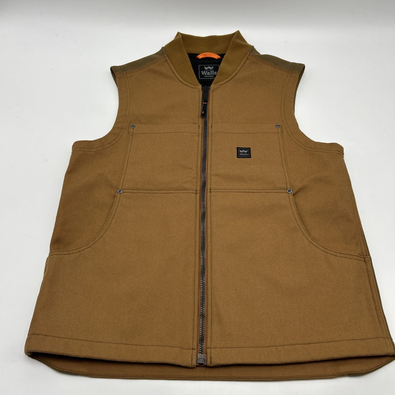 Walls Workwear Vest Regular Front Pockets Duck Canvas Zip Up Men's Size XL