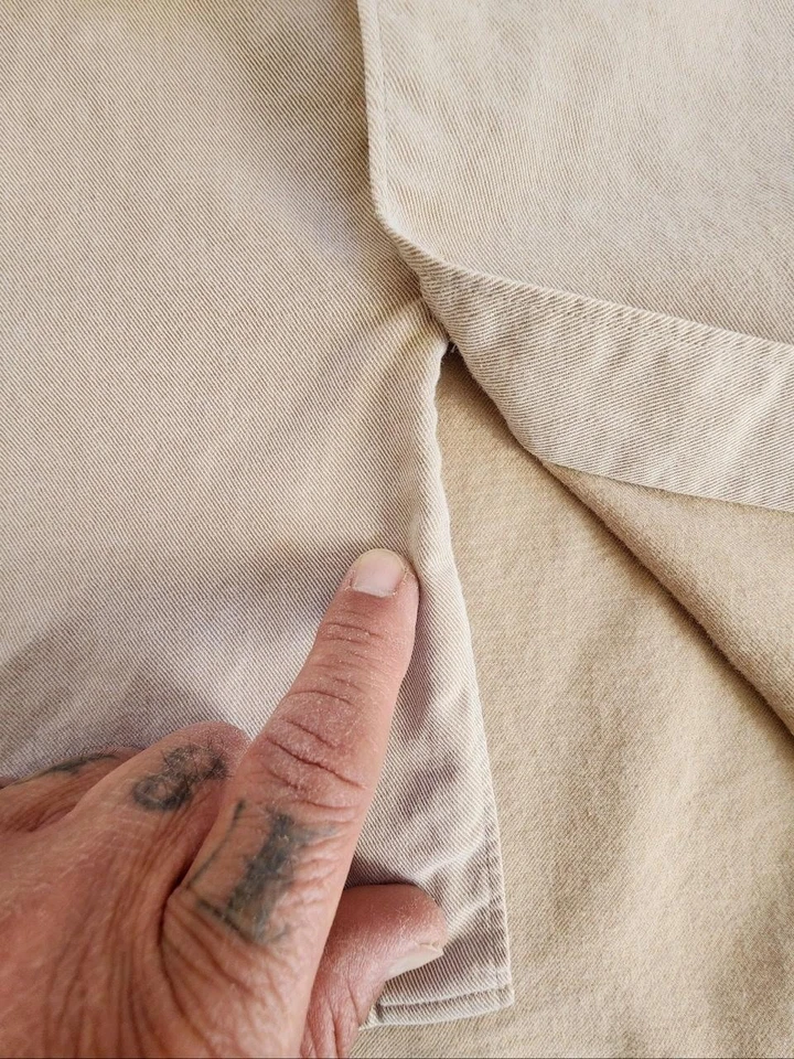 Camisa Ermenegildo Zegna Para Hombre Mediana Beige Manga Larga Botón Silenciosa Lujo Carrera Foto 4 de 4