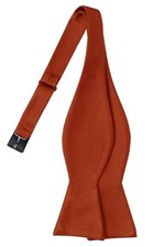 Self-Tied Satin Bow Tie Solid Tuxedo Adjustable Bowties For Adults Rust