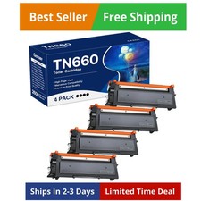 New ListingGotoby TN660 High Yield Toner Cartridge 4 Pack for Brother Printer