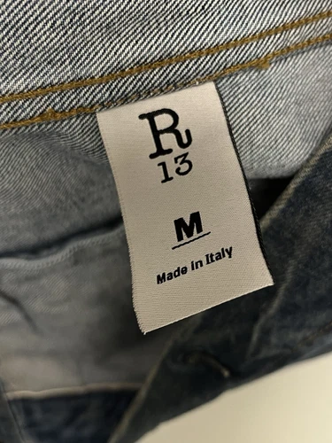 $1250 R13 Distressed Zipper Trucker Jacket Medium image 8