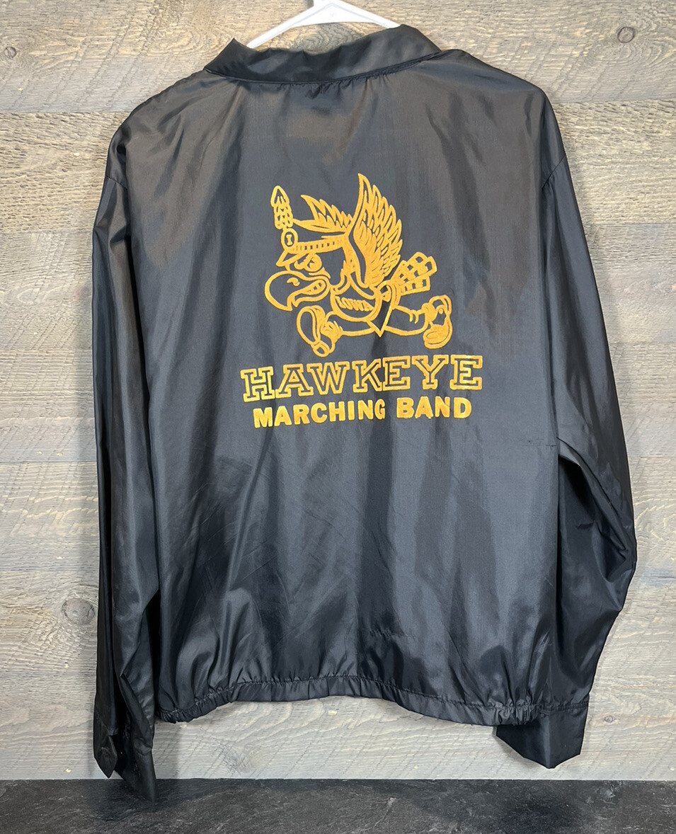 Vintage Iowa Hawkeyes Marching Band Bomber Jacket XL. Black Kolesport