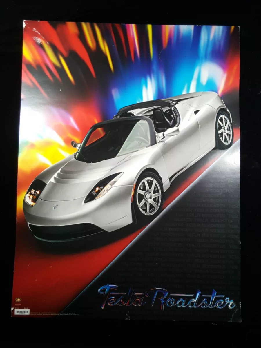 Tesla Silver Roadster Poster rare 24