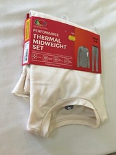 New Fruit of the Loom Performance Thermal Midweight Set Boy Girl Ivory