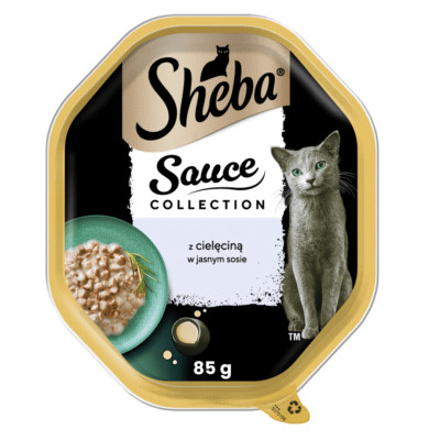 Sheba Sauce Collection 85g Feuchtfutter für Katzen Stücke Kalbfleisch in Sauce