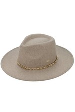 C.C Exclusive Women's Chain Trim Band Vegan Felt Panama Hat