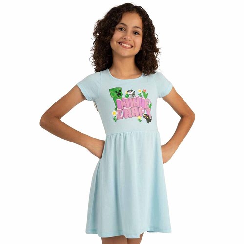 2 PACK Minecraft Girls Dress Set 5 6 7 8 10 Outfit Summer Cotton Blend Movie nwt - Picture 7 of 8