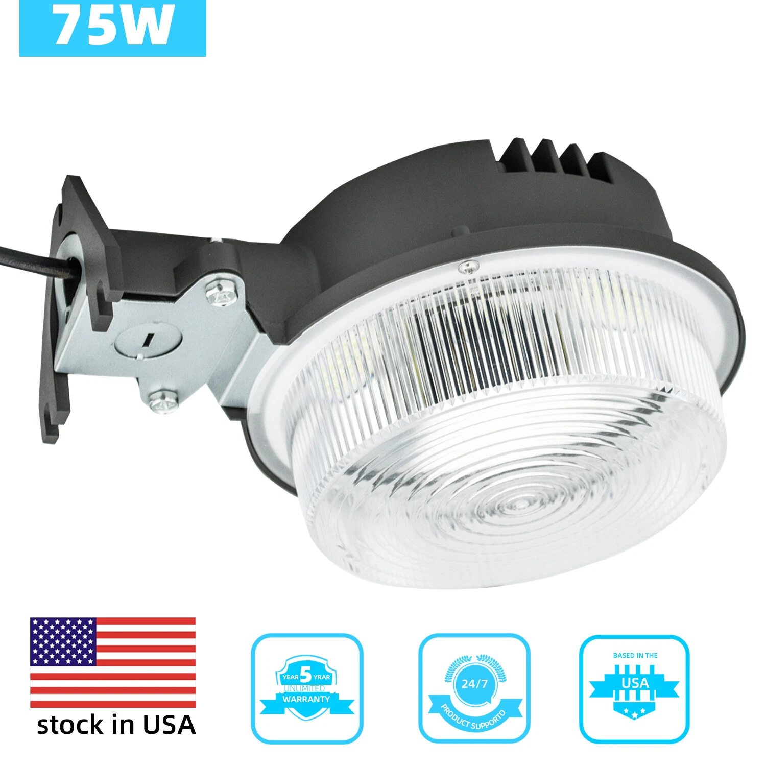 LED Yard Light with Photocell 400W MH Equiv IP65 Outside Wall Mount Porch Light