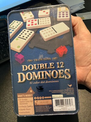 Spin Master Games, Cardinal Classics, Double Twelve Dominoes Set In Storage Tin Ages 8 And Up