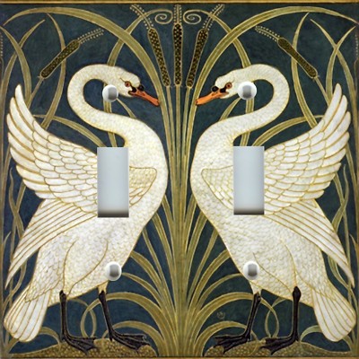  WALL PLATE ART NOUVEAU SWANS SWAN Light Switch Plate Cover VINTAGE HOME DECOR