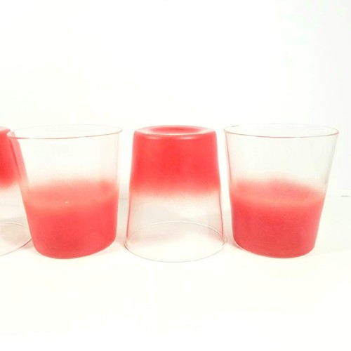 6 West Virginia Glass BLENDO RED Old Fashioned Rocks Tumbler Fade Lot Juice Set - Picture 6 of 10