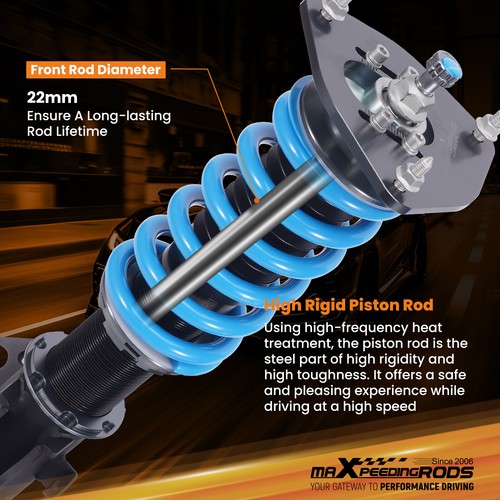 Coilovers 24 Way Damper Lowering Kit For Subaru Impreza WRX 02-07 Forester 03-08 - Picture 12 of 15