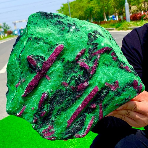 26.13LB Natural green Ruby zoisite (anylite) crystal Chakra Healing Energy - Picture 8 of 18