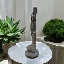 1970s Mid-Century Iron Minimalist Brutalist Sculpture 19 inches/17 pounds