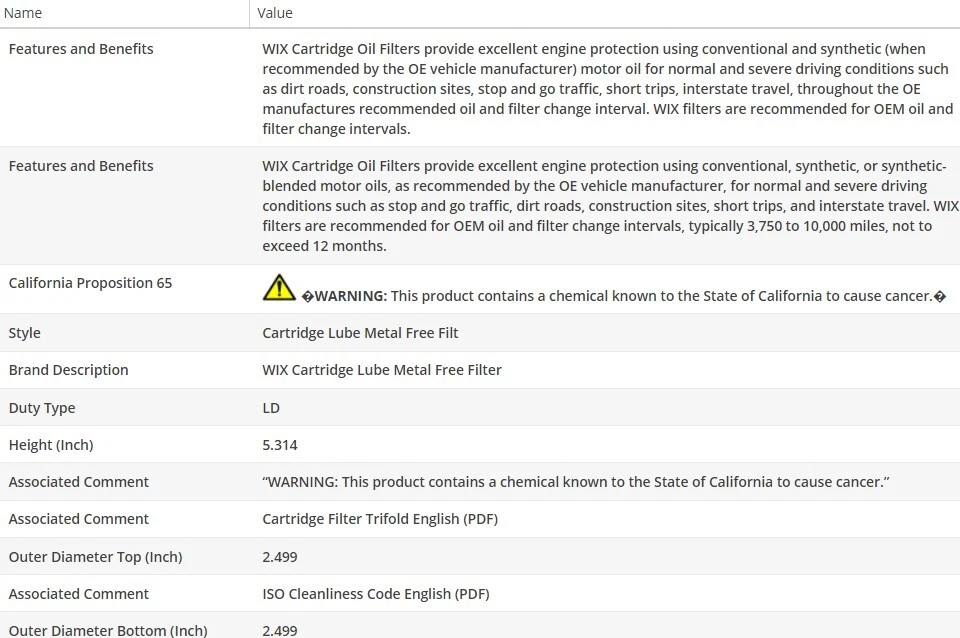 Filtro de aceite tipo OEM WIX para MERCEDES-BENZ MAYBACH S600 2016-2017 V12-6,0 L Foto 3 de 4