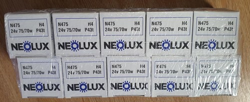 10 x Neolux 24V H4 75/70W P43t N475 3 PIn Lorry Headlight Bulbs Inc Vat - Picture 3 of 6