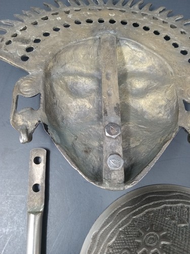 Messing Inka Sonnengott Maske auf Ständer - Bild 7 von 7