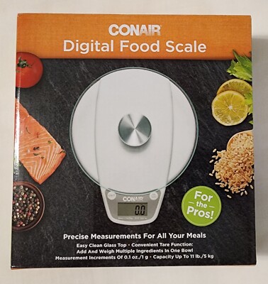Conair Digital Kitchen Food Cooking Scale Weigh in Pounds, Grams, Ounces, Kg New