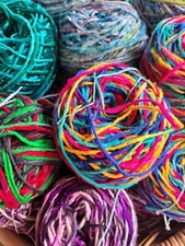 1 x 50g ball of silk yarn choose from 6 colourways fair trade upcycled