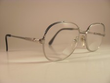 Vintage Windsor Optics Metallic Silver Full-Rim RX Eyeglass Frames 48-18-125