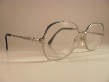 Vintage Windsor Optics Metallic Silver Full-Rim RX Eyeglass Frames 48-18-125