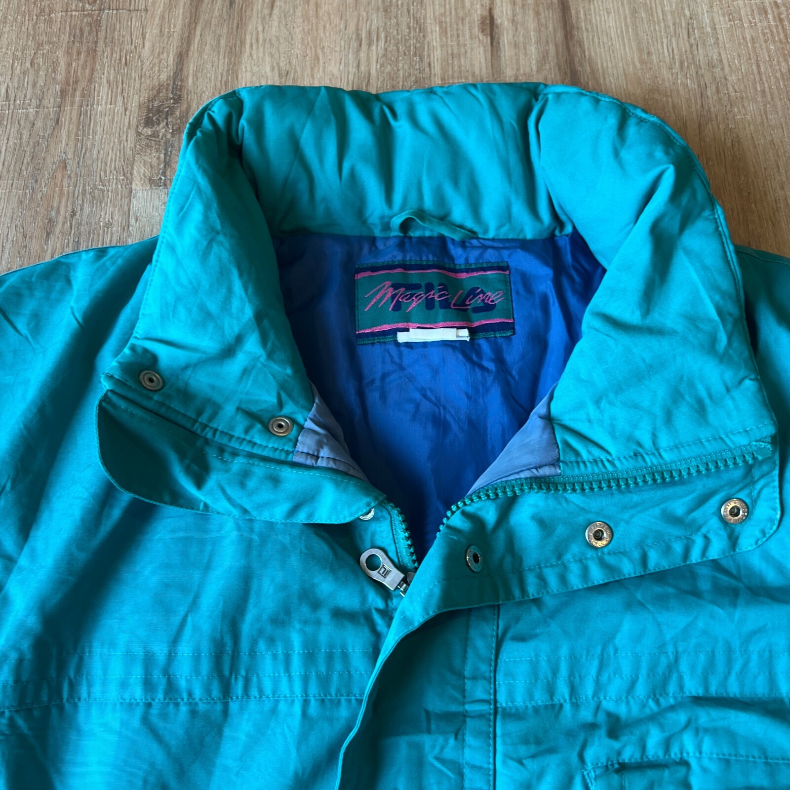 Cappotto FILA Magic Line anni 90 80 vintage verde blu uomo giacca cappuccio termico 2XL