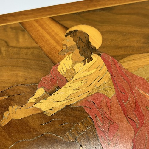 Christ In Gethsemane Wood Inlay Eugene Block Marquetry Co. Abstract Christian - Picture 8 of 10