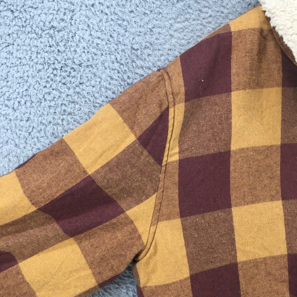 Chaqueta frontal con botones Grizzly para hombre XL multicolor mezcla de algodón a cuadros forrada de vellón Foto 4 de 4