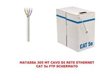 MATASSA 305 MT METRI CAVO DI RETE FTP CAT 5E LAN ETHERNET 5 E INTERNET SCHERMATO