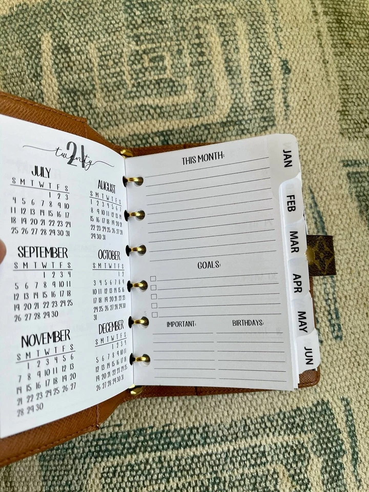 fits Louis Vuitton PM Agenda: 2026 Insert Monthly Tab Calendar+Filler Paper +Pen - Image 3 of 4
