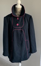 Wardrobe Essentials Ladies Fully Lined Navy Over Coat - Size 24