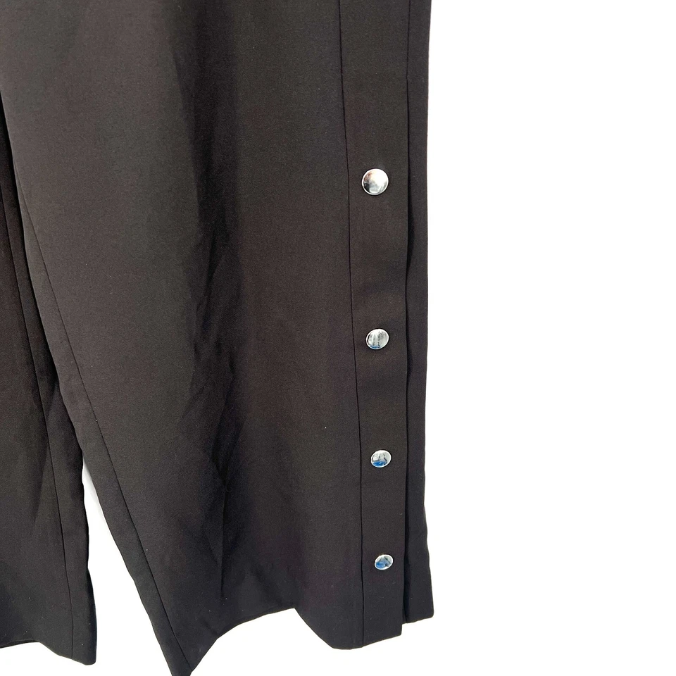 Nuevo Rachel Roy Rani tiro alto pierna ancha a presión pista vestido pantalones negro carrera 12 Foto 4 de 4