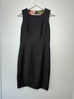 Ted Baker Wool Knee Length Shift Dress Size 2 AU 10 US 6 Black Sleeveless