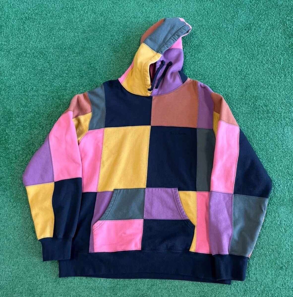 Sweat à capuche Supreme Patchwork noir FW17 taille XL authentique rare 